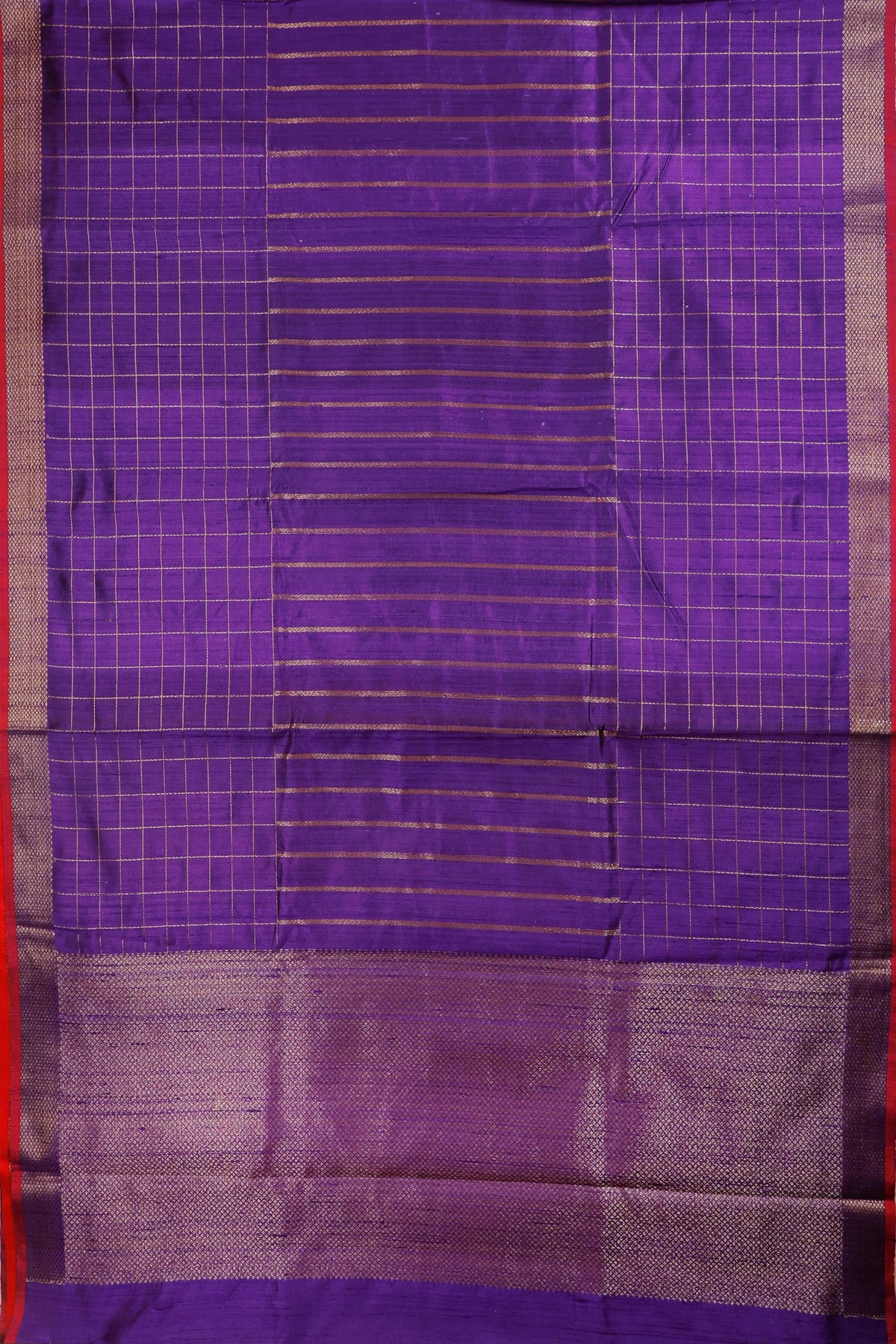 Purple Raw and Katan Silk Saree