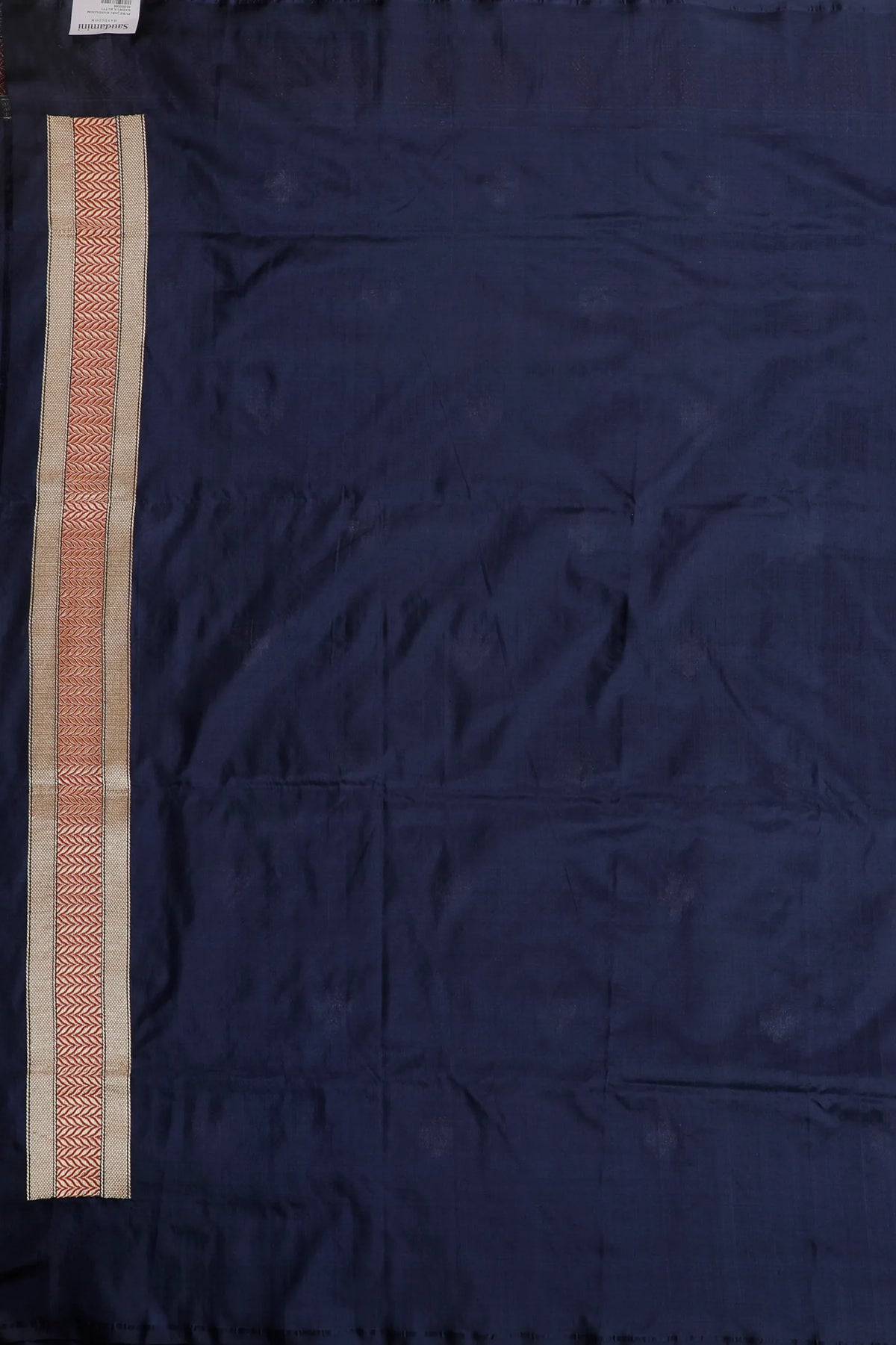 Navy Blue Real Zari Pure Silk Benarasi Saree - Revival Design