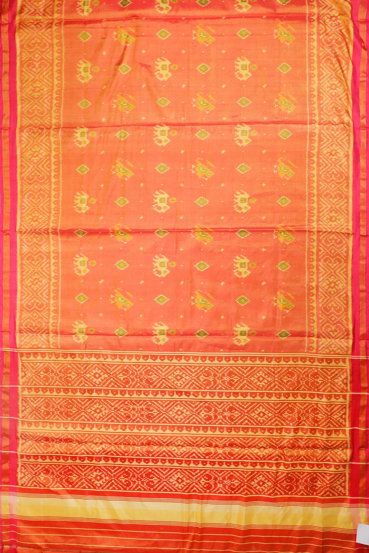 Pink Pure Silk Handloom Tissue Rajkot Patola Saree