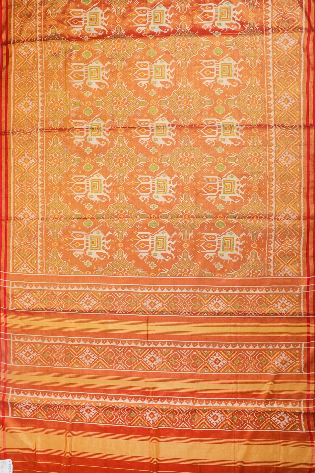 Red Pure Silk Handloom Tissue Rajkot Patola Saree