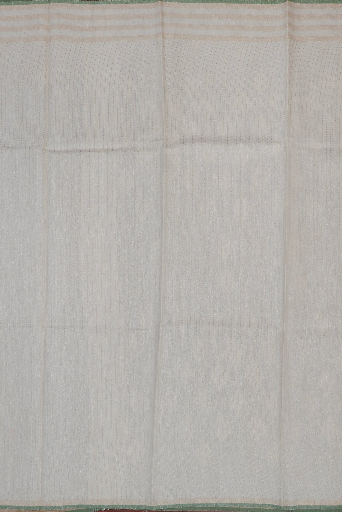 Beige Handloom Tussar Kosa Silk Saree with Diamond Buttis