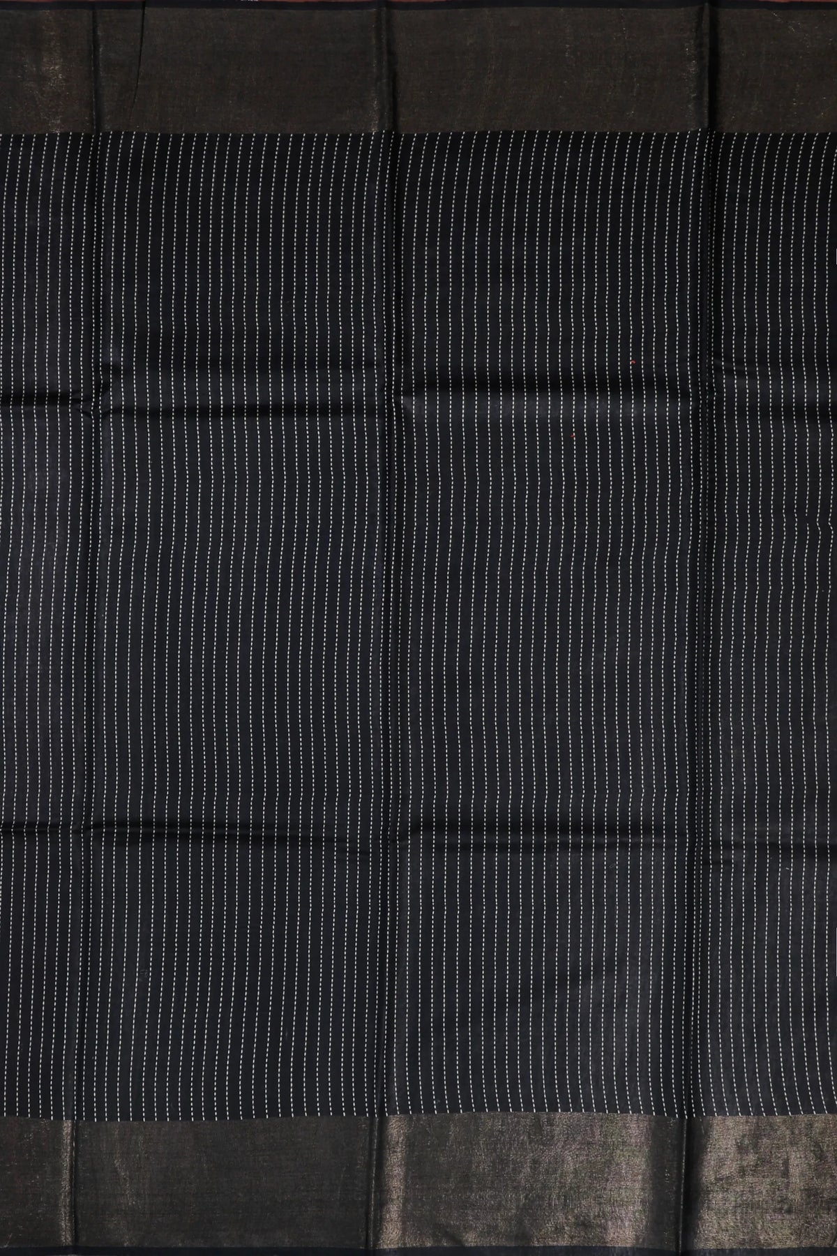 Beige Handloom Tussar Kosa Silk Saree with Black Contrast Blouse Piece