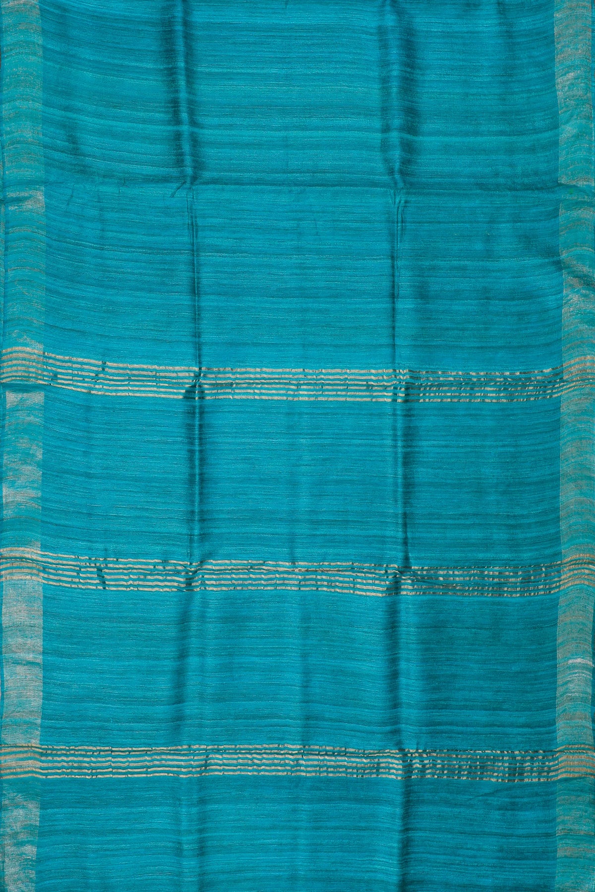 Peacock Blue Handloom Ghicha Silk Tussar Saree