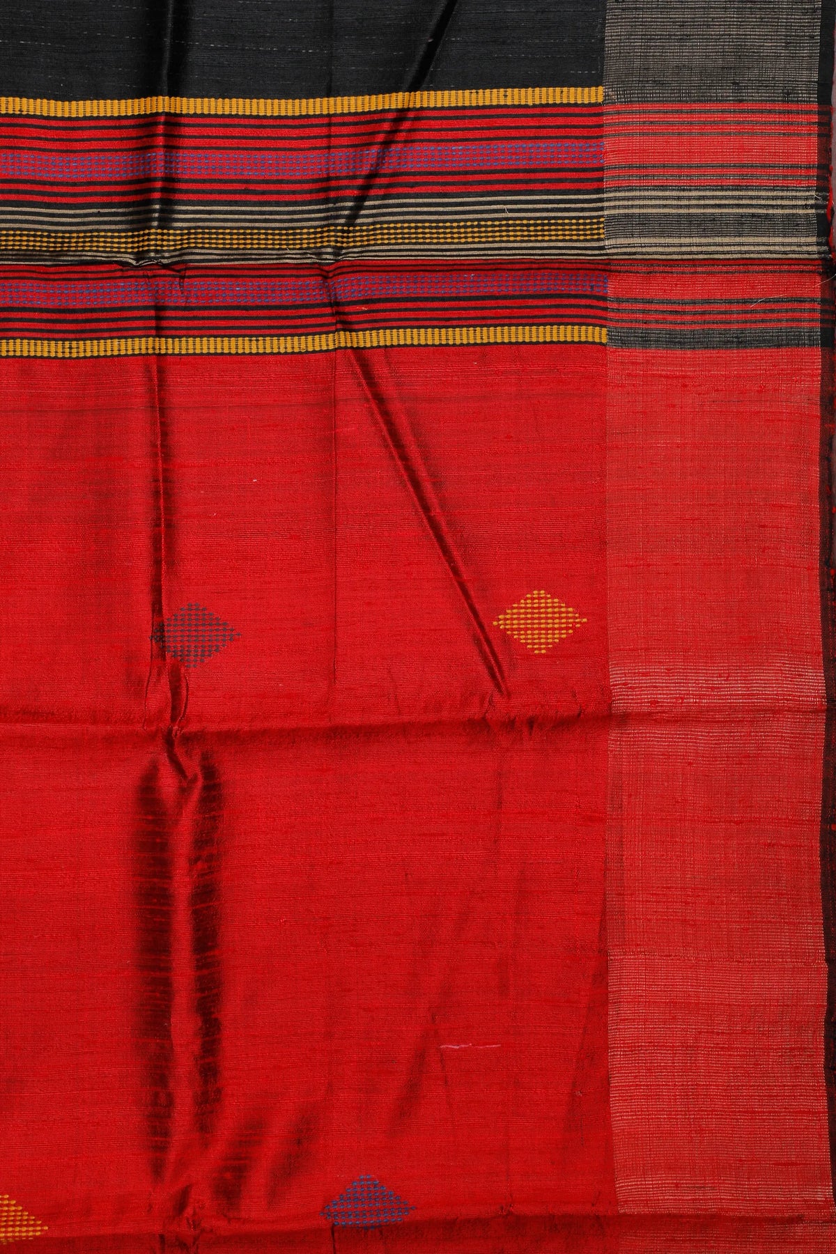 Red Handloom Raw Silk Dupion Saree