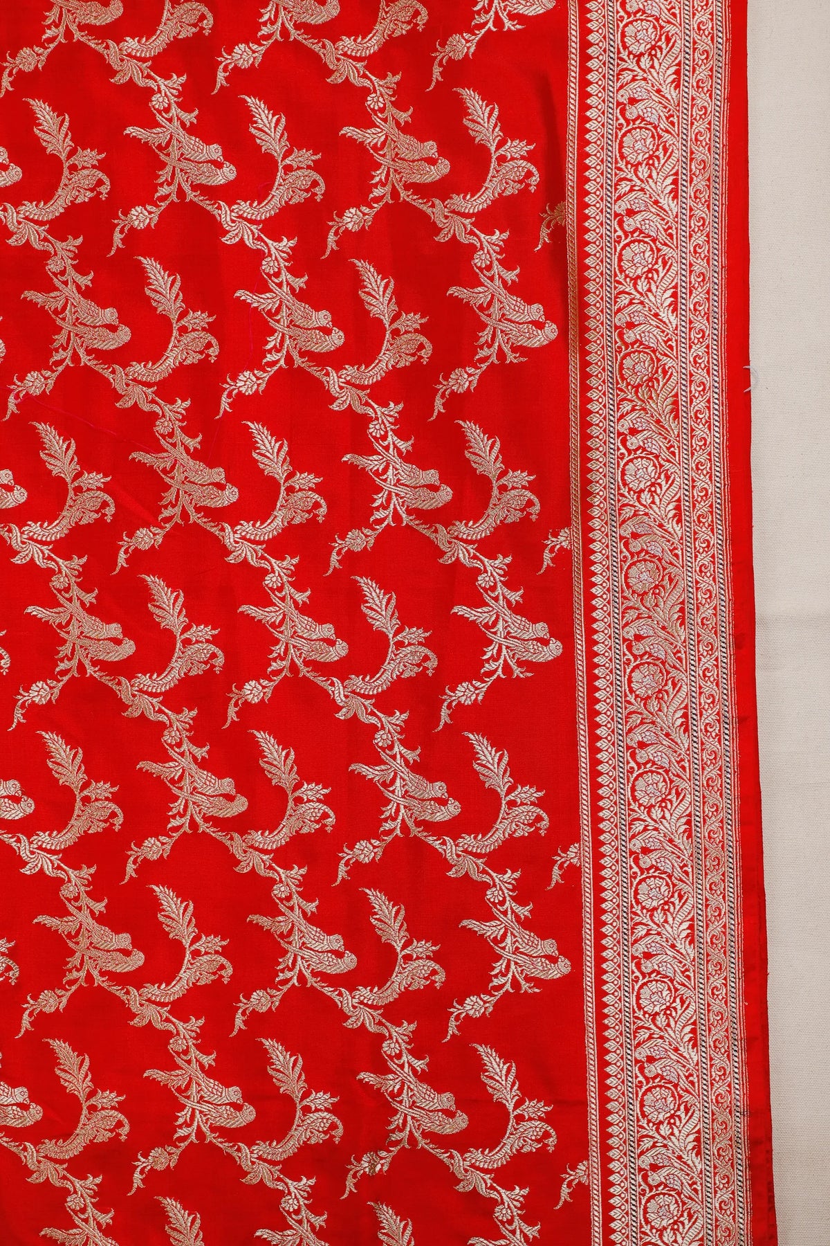 Red Handloom Real Zari Pure Silk Benarasi Saree