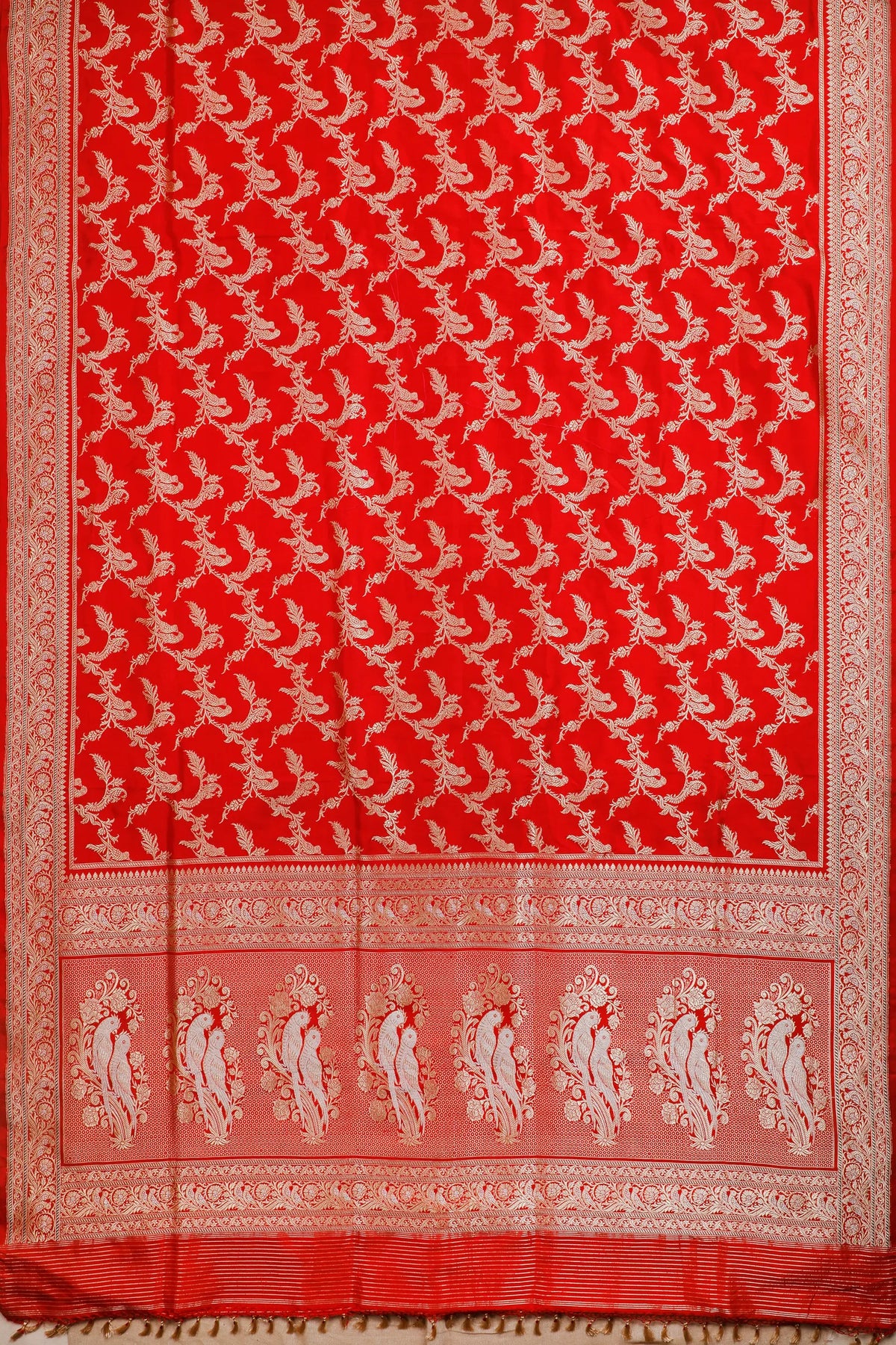Red Handloom Real Zari Pure Silk Benarasi Saree