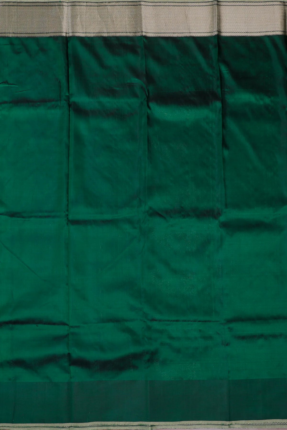Emerald Green Handloom Chanderi Mashru Silk Saree