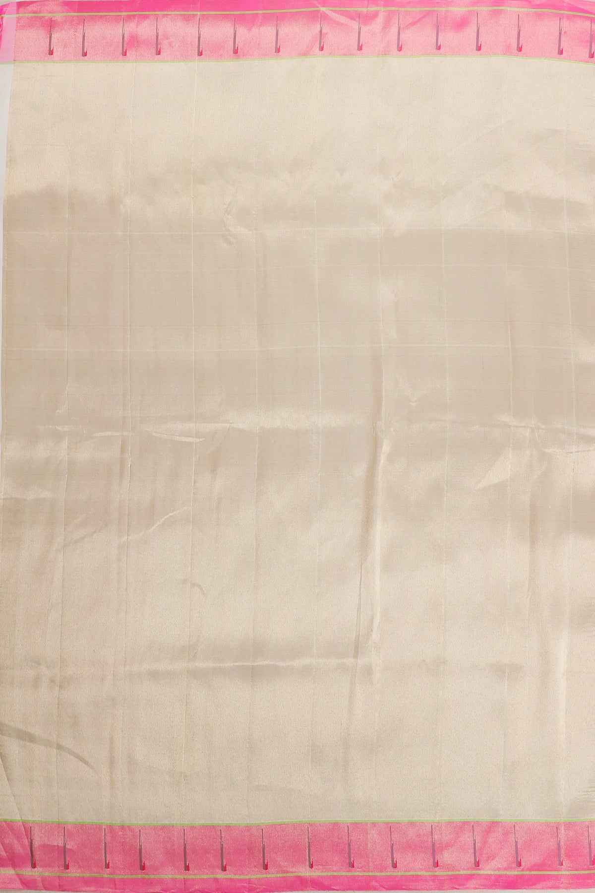 Off-White Pure Silk Handloom Tissue Paithani with All Over Design