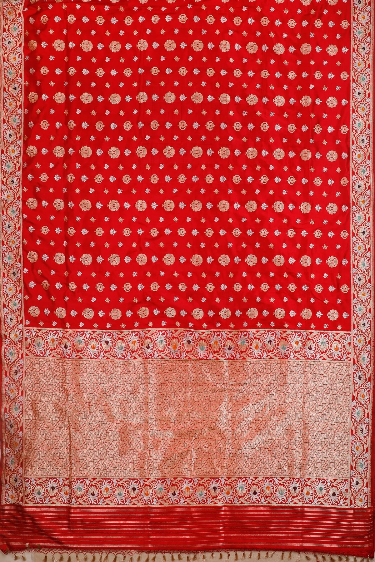 Maroon Real Zari Pure Silk Benarasi Saree - Revival Design