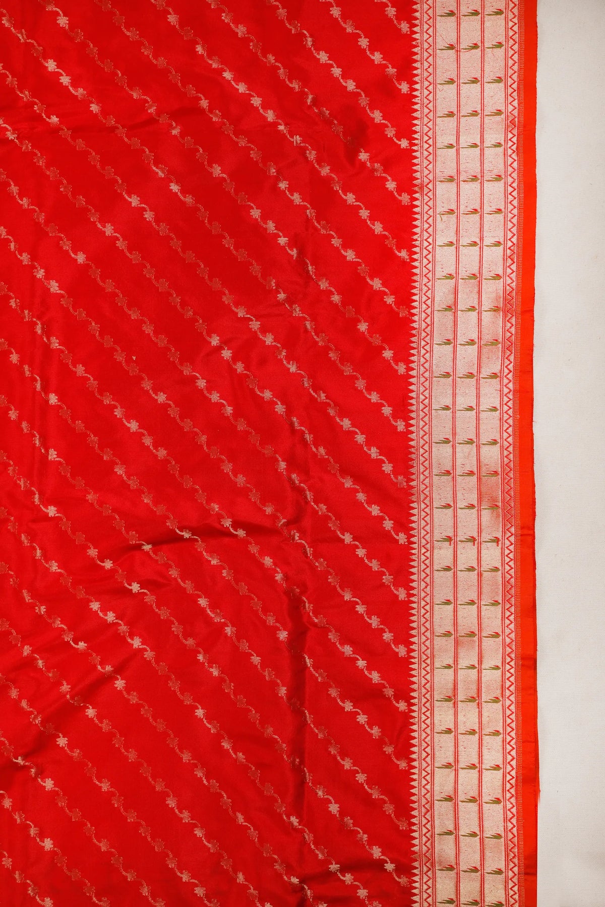 Red Handloom Benarasi Katan Silk Brocade Saree