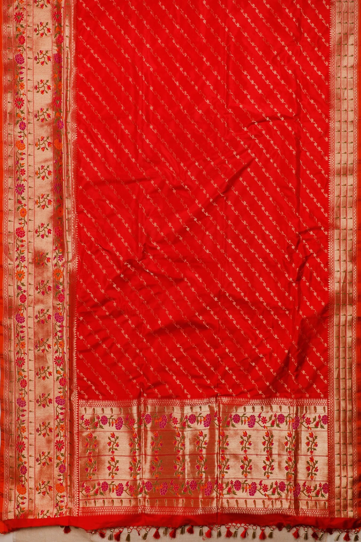Red Handloom Benarasi Katan Silk Brocade Saree