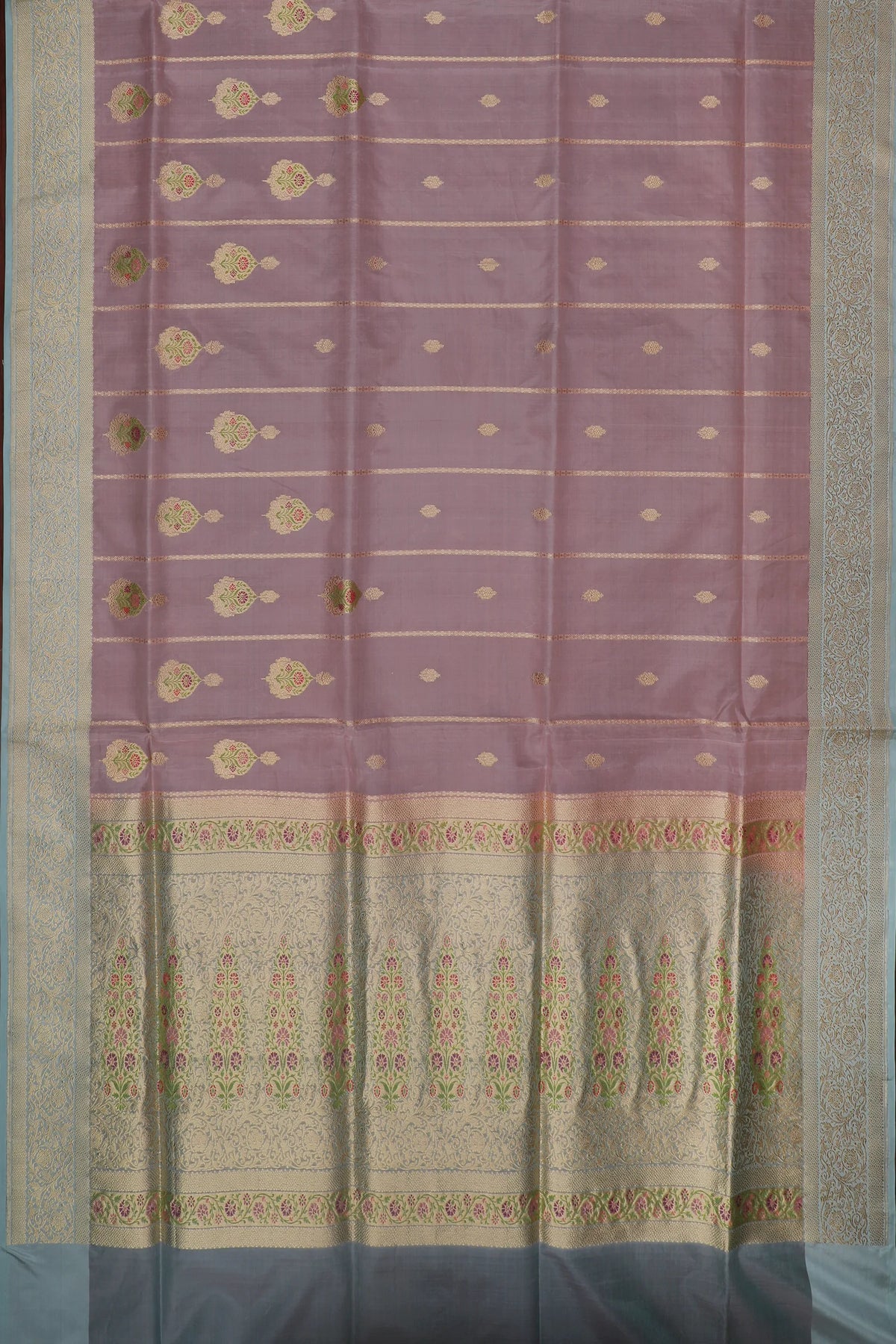 Baby Pink Handloom Benarasi Kora Silk Saree