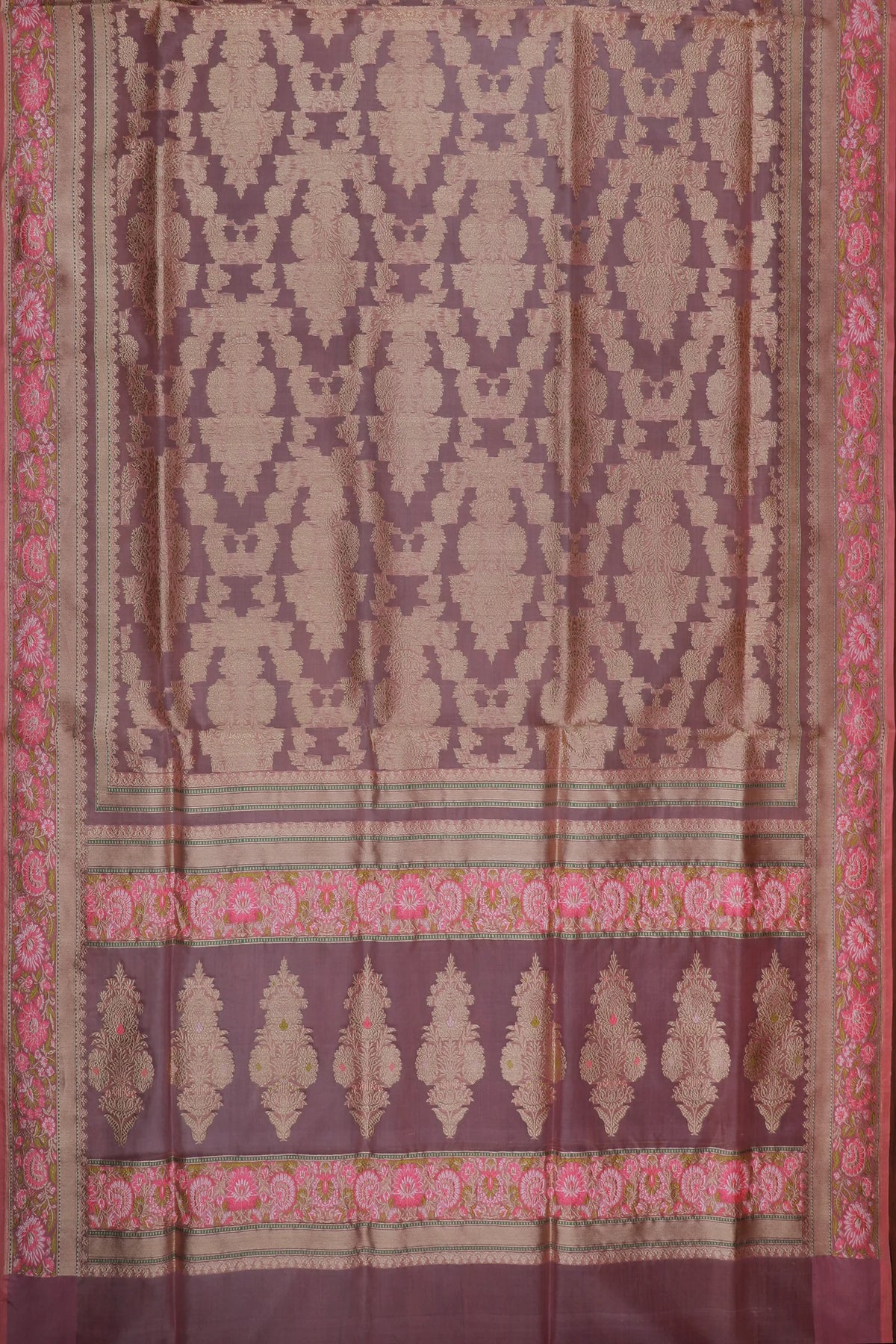 Baby Pink Handloom Benarasi Kora Silk Saree