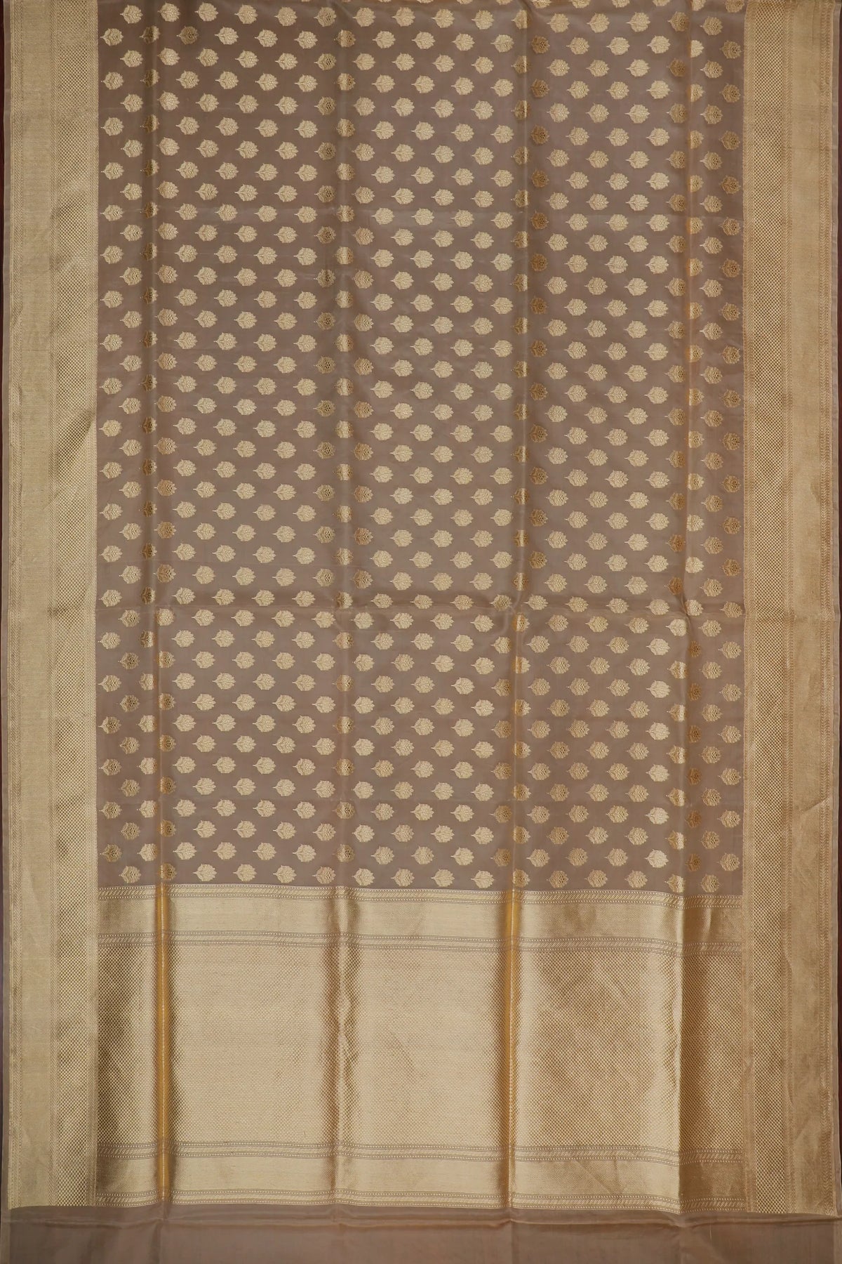 Ivory Handloom Benarasi Kora Silk Saree