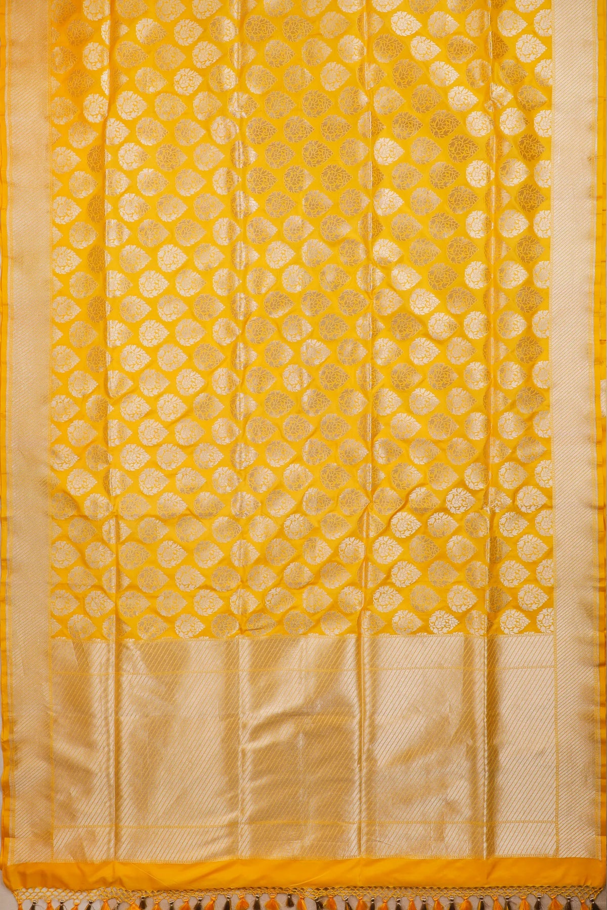 Lemon Yellow Handloom Benarasi Katan Silk Saree