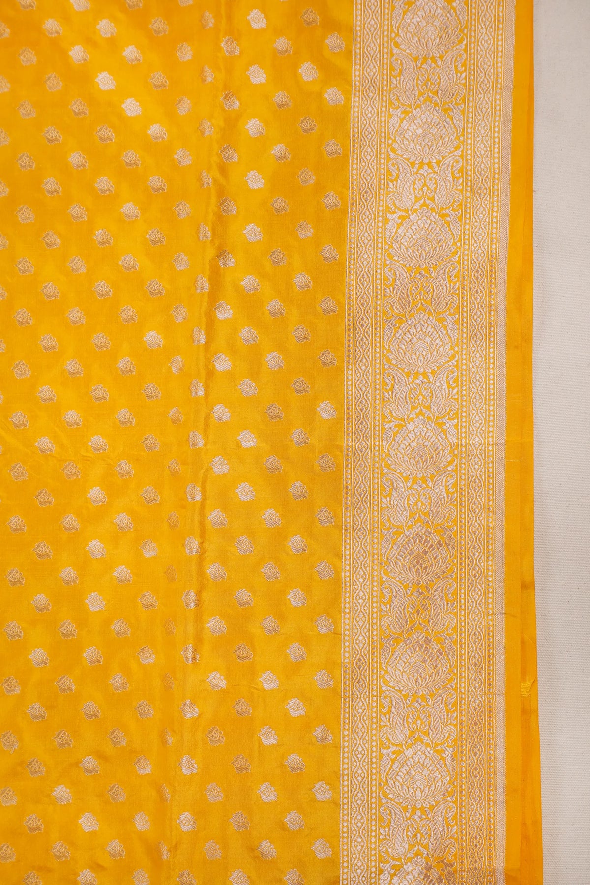 Yellow Handloom Benarasi Katan Silk Saree