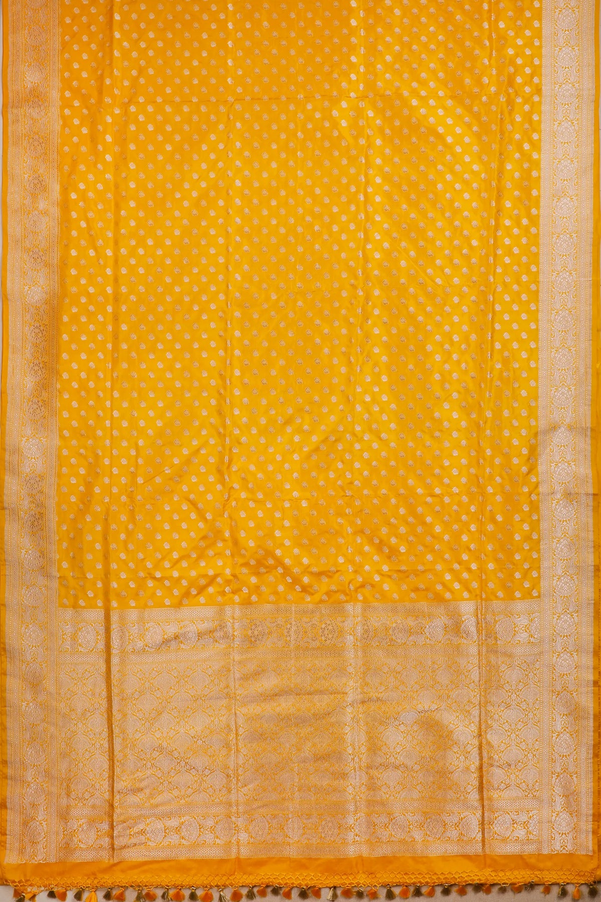 Yellow Handloom Benarasi Katan Silk Saree