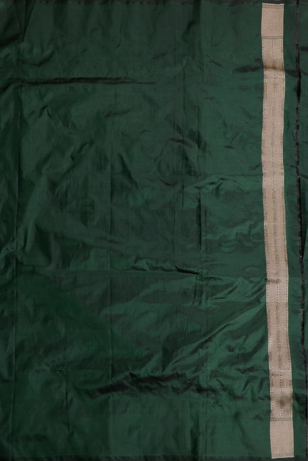 Deep Olive Green Handloom Benarasi Katan Silk Saree