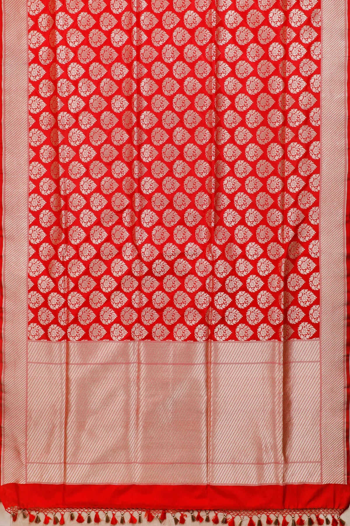 Red Handloom Benarasi Katan Silk Saree
