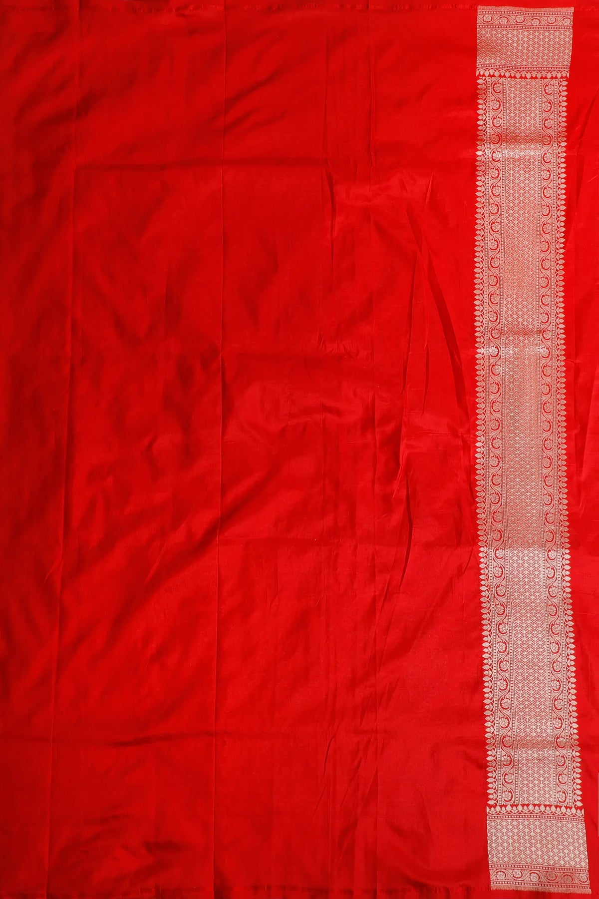Tomato Red Handloom Benarasi Katan Silk Saree