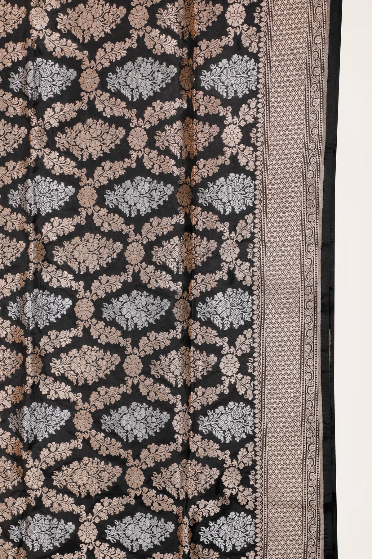 Black Benarasi Katan Pure Silk Saree