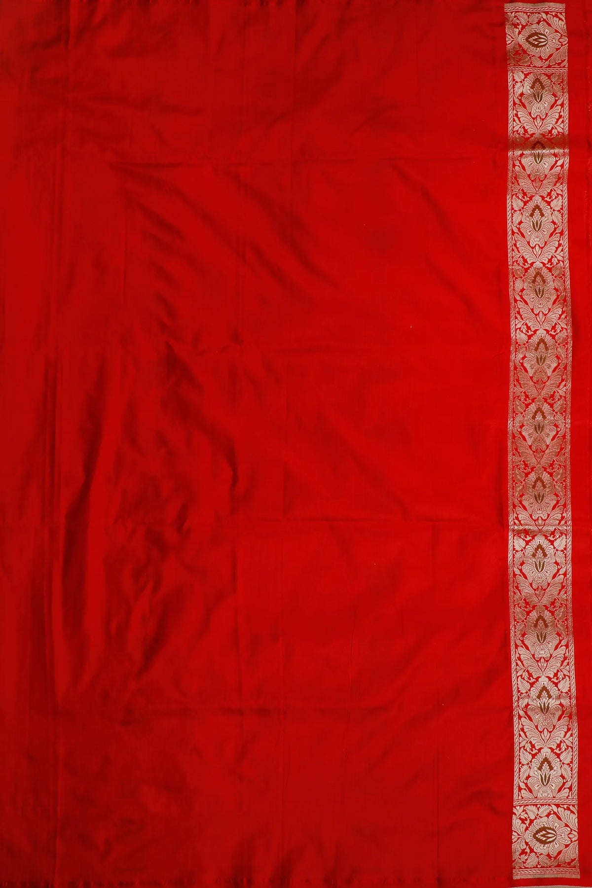 Tomato Red Handloom Benarasi Katan Silk Saree