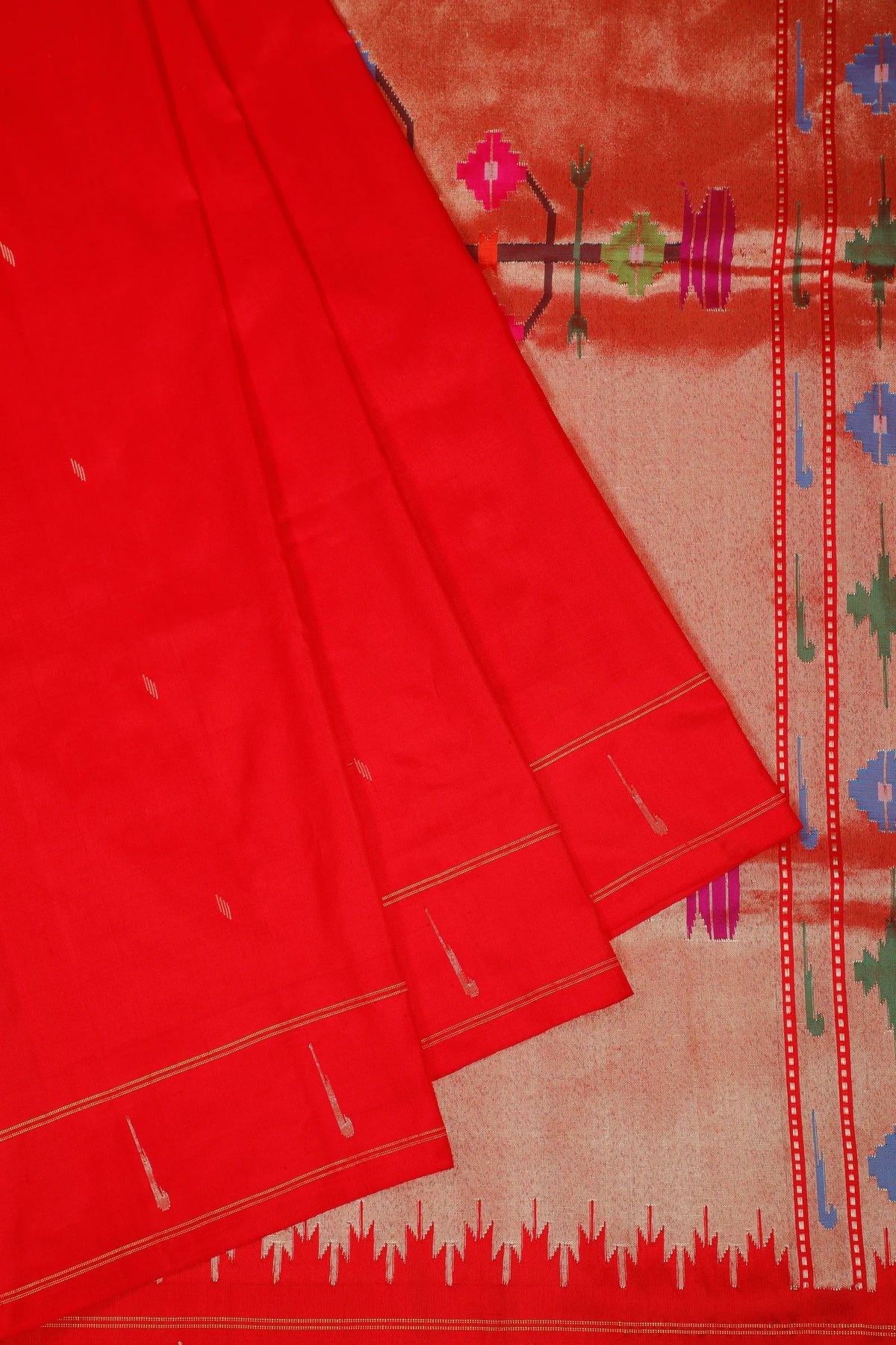 Red Handlloom Silk by Silk Paithani Saree