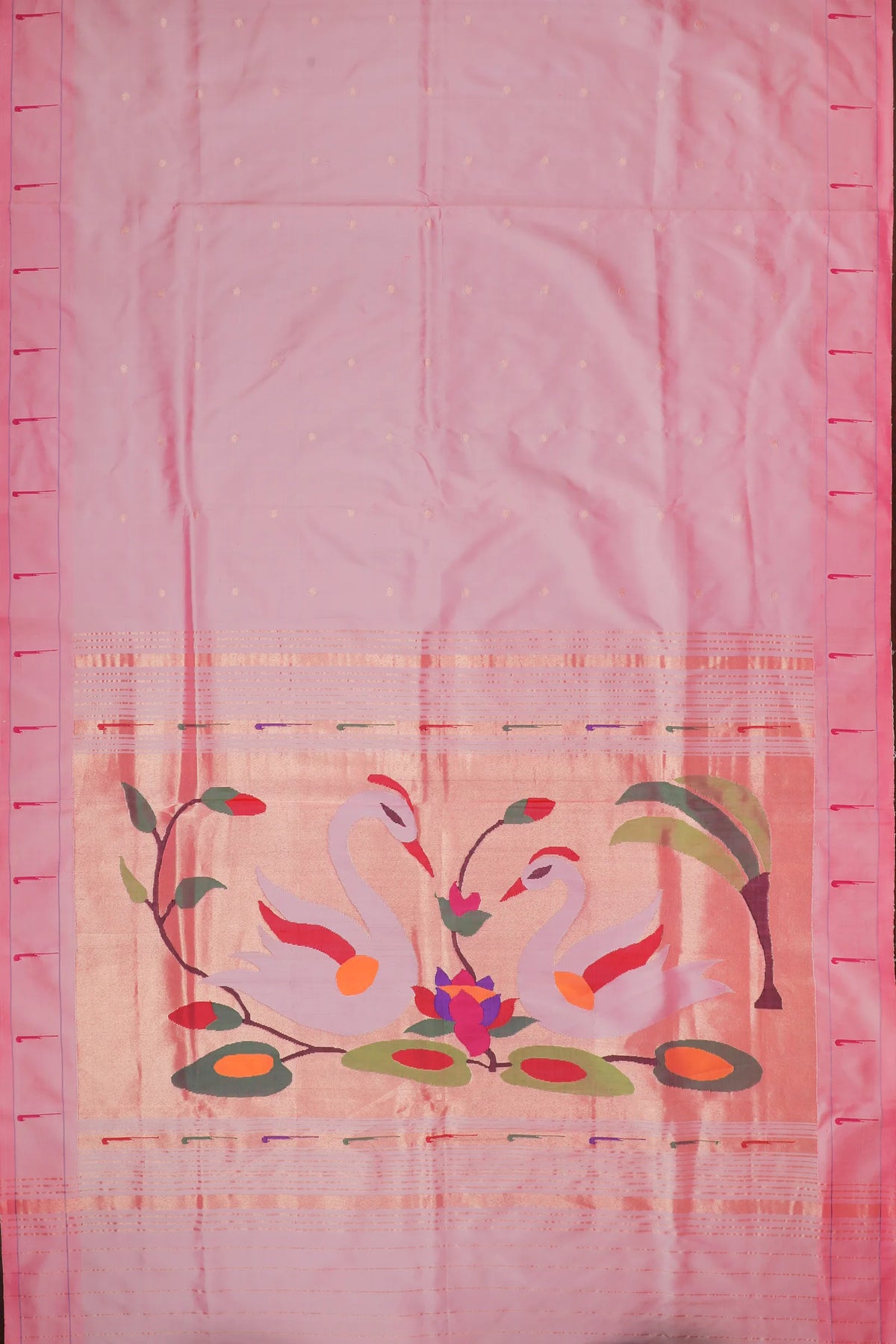 Baby Pink Handlloom Silk by Silk Paithani Saree