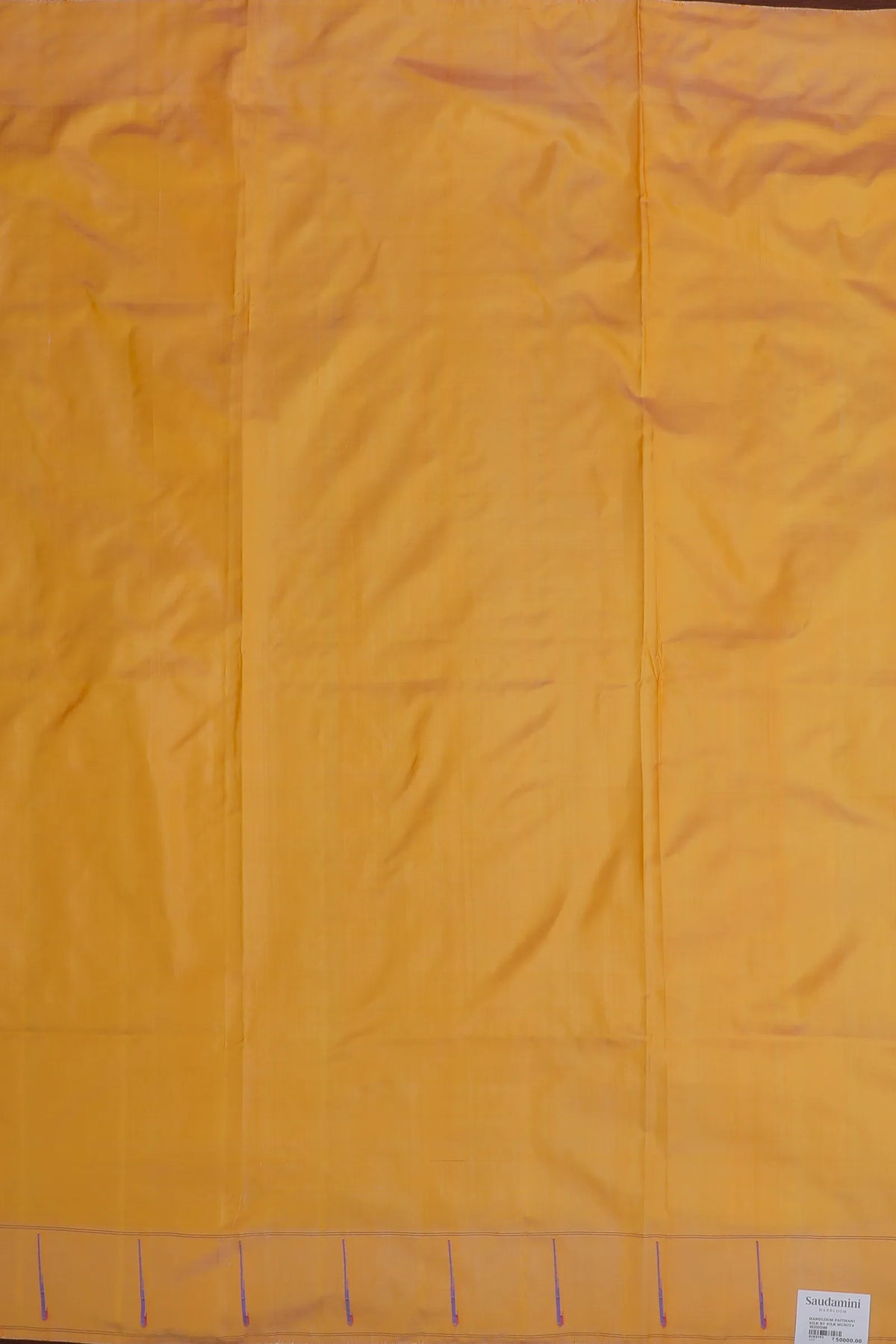 Mango Yellow Handlloom Silk by Silk Paithani Saree
