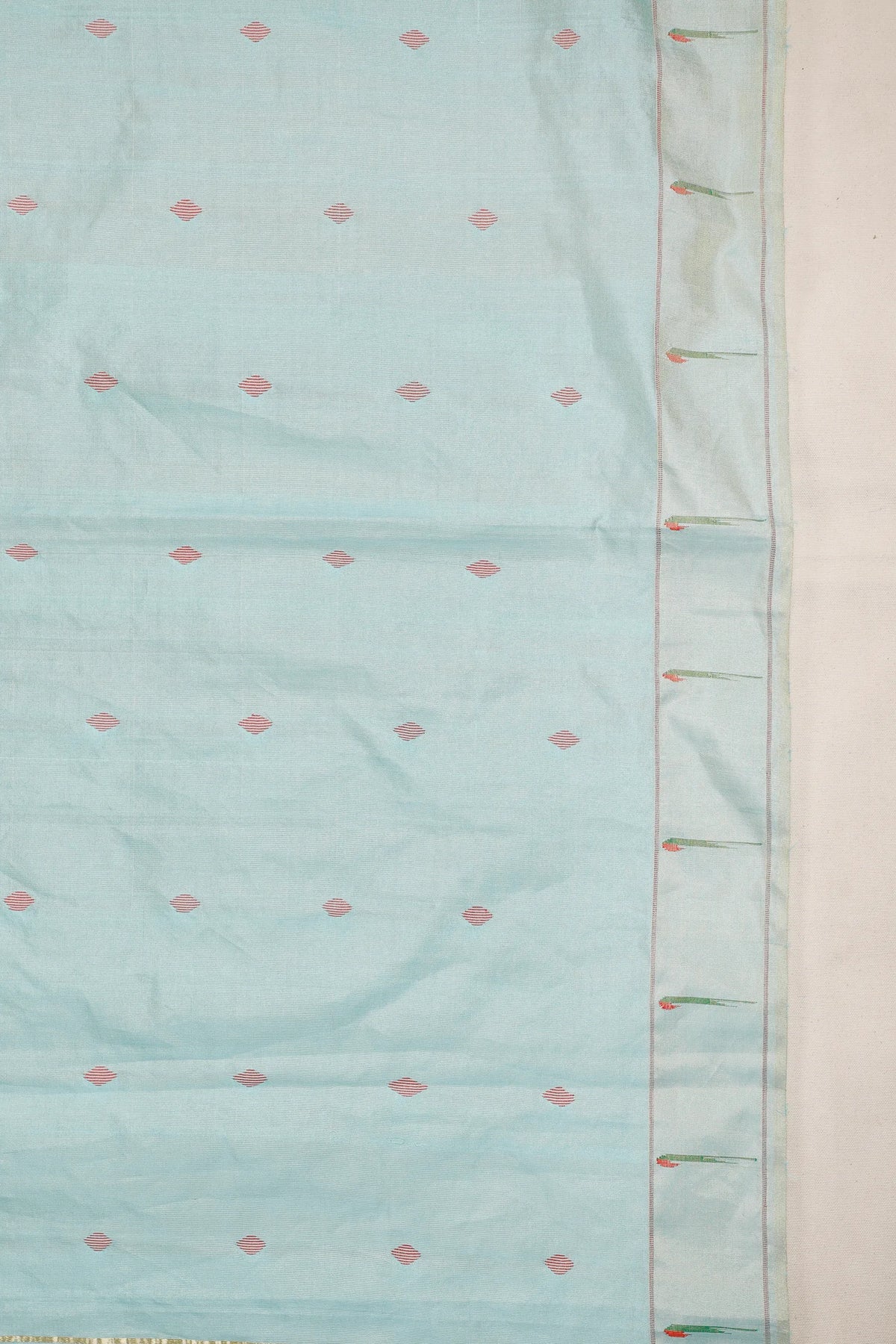 Pastel Blue Pure Silk Handloom Tissue Paithani Saree