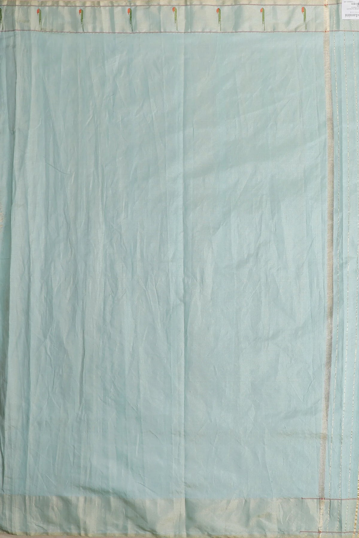 Pastel Blue Pure Silk Handloom Tissue Paithani Saree