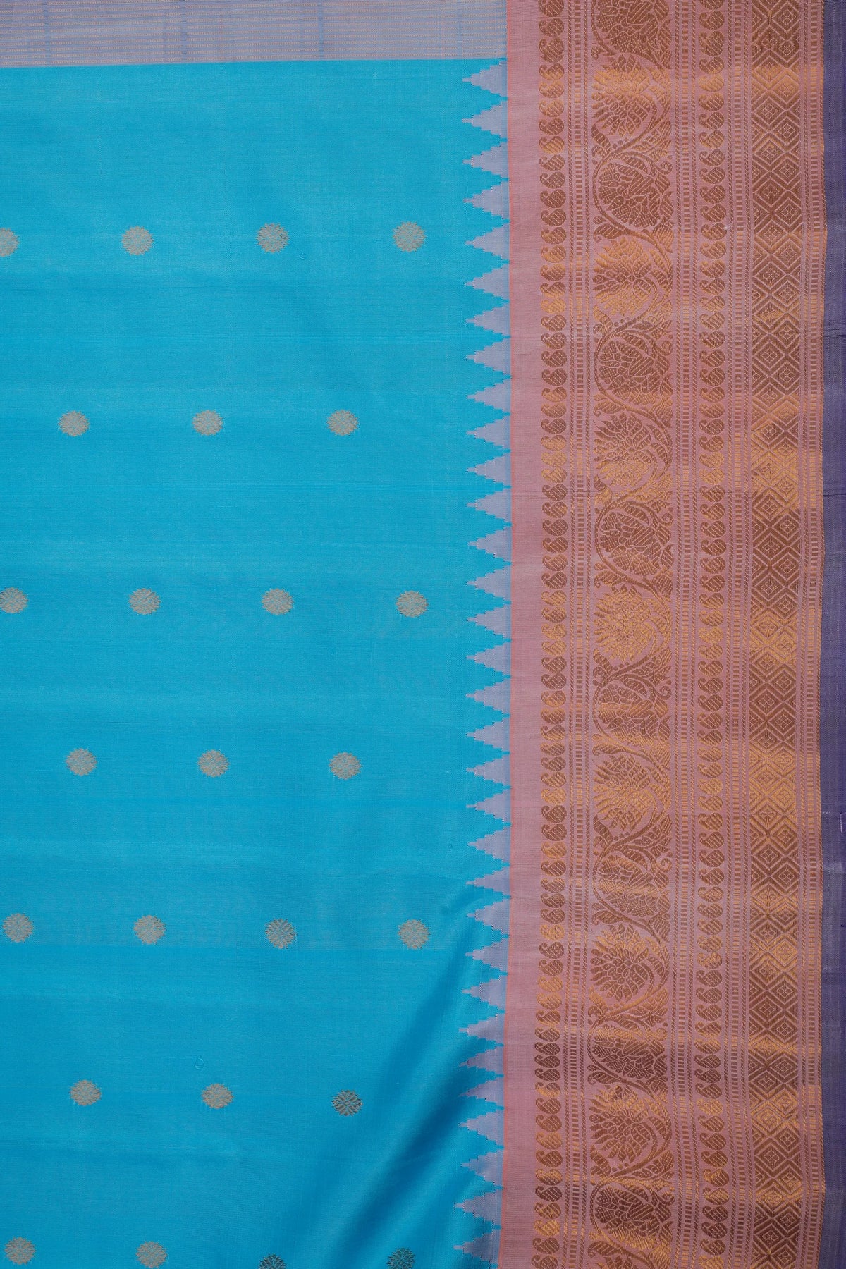 Sky Blue Handloom Pure Silk Gadwal Saree