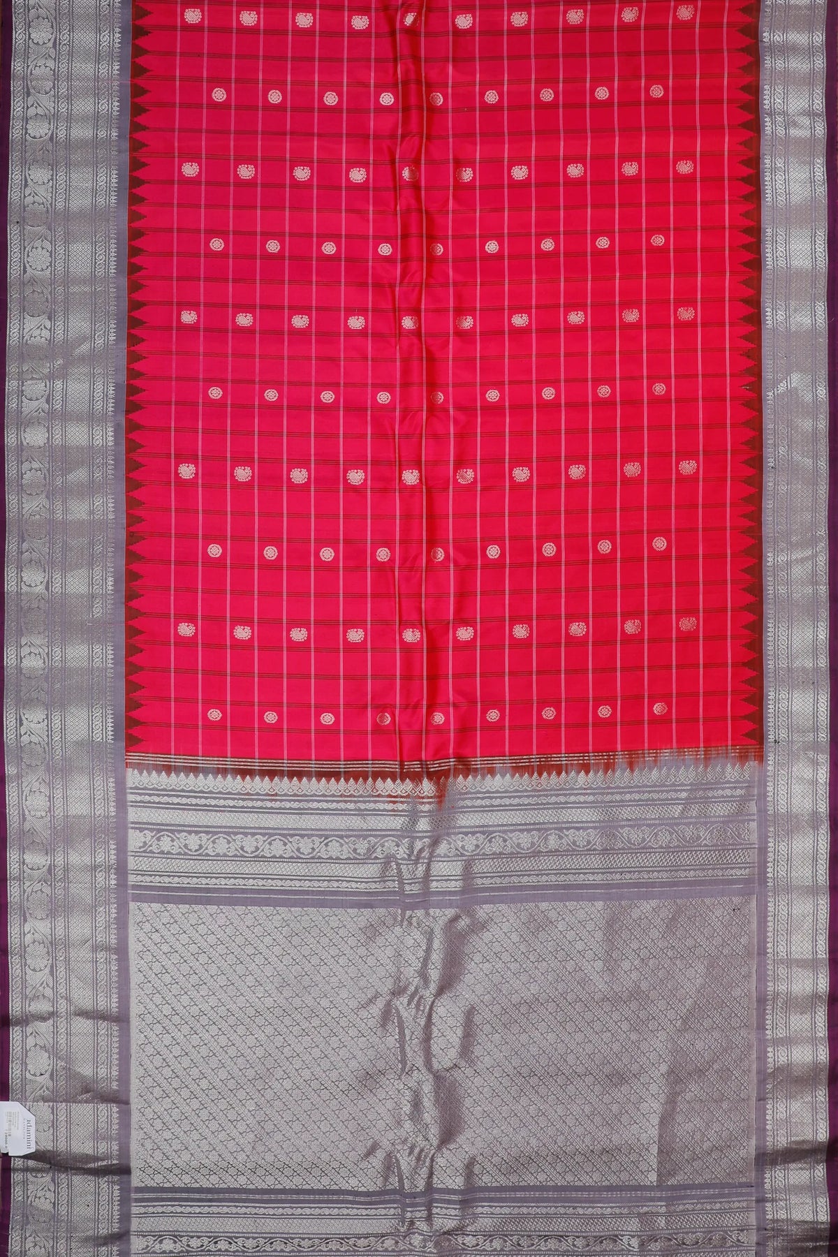 Pink Handloom Pure Silk Gadwal Saree