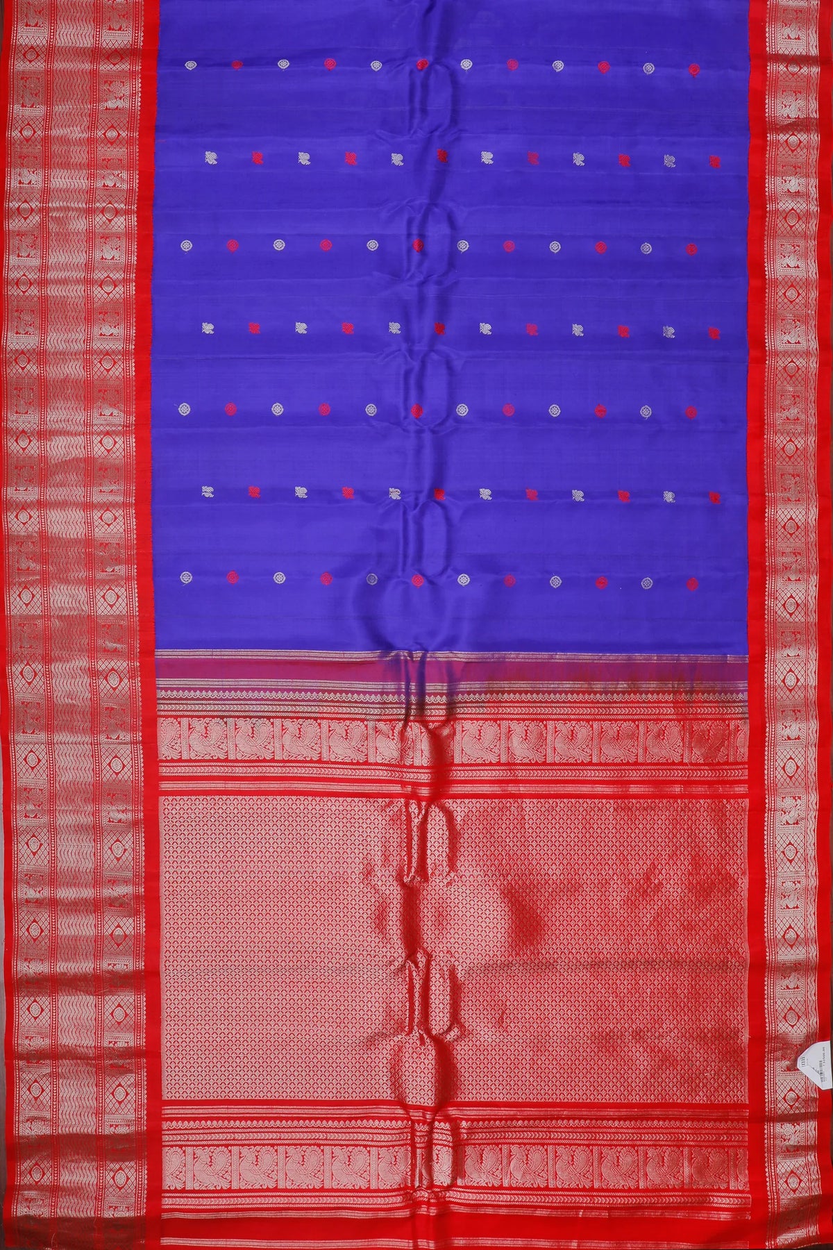 Purple Handloom Pure Silk Gadwal Saree with Brocade Border
