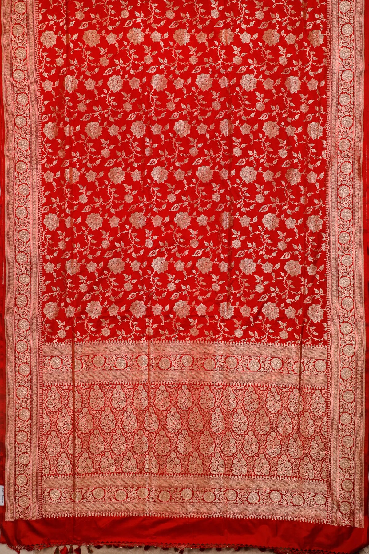 Red Handloom Benarasi Katan Silk Saree