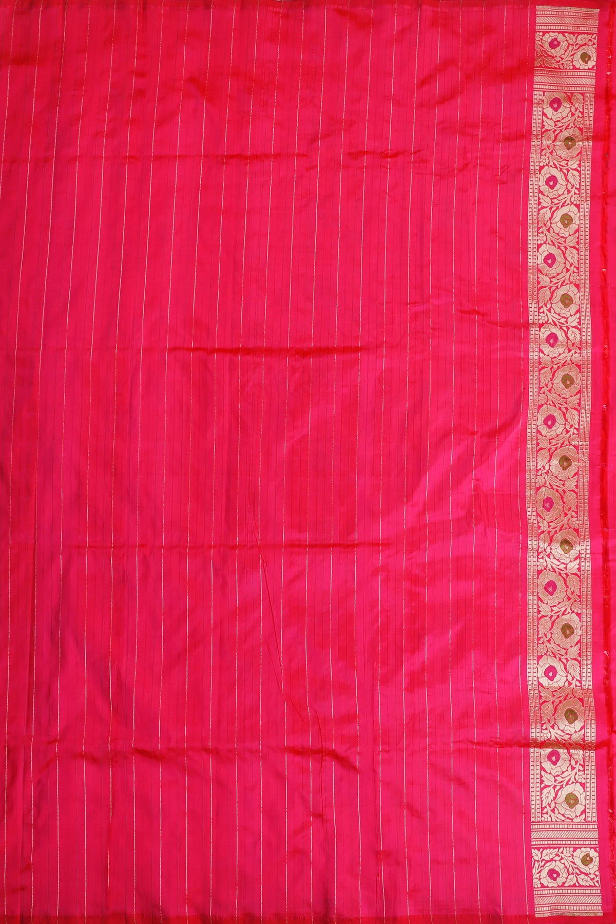 Neon Pink Handloom Benarasi Katan Silk Saree