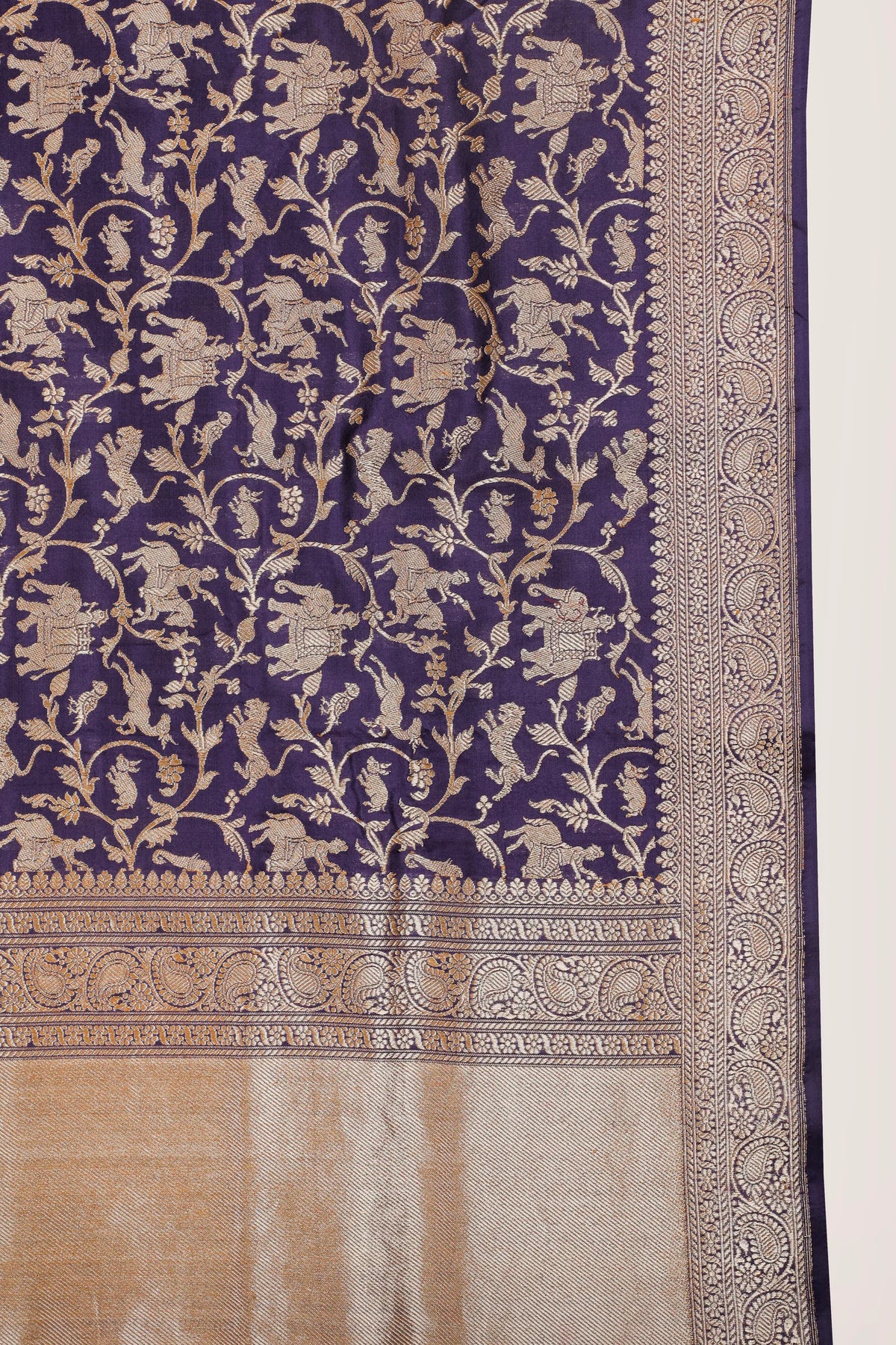 Handloom Real Zari Pure Silk Benarasi Saree - Revival Design