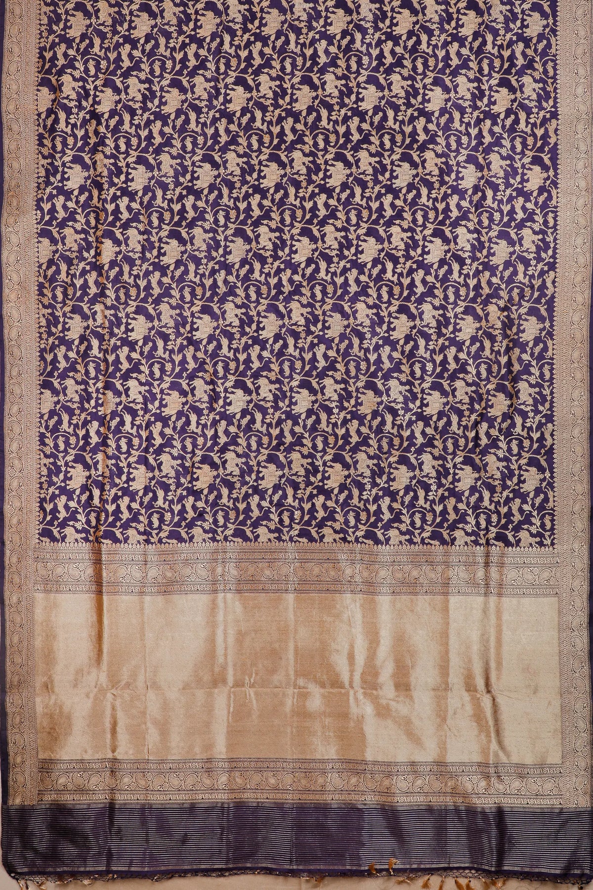 Handloom Real Zari Pure Silk Benarasi Saree - Revival Design