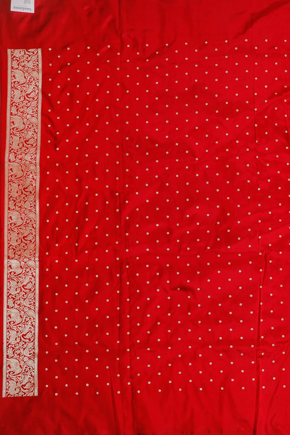 Red Real Zari Pure Silk Benarasi Saree - Revival Design