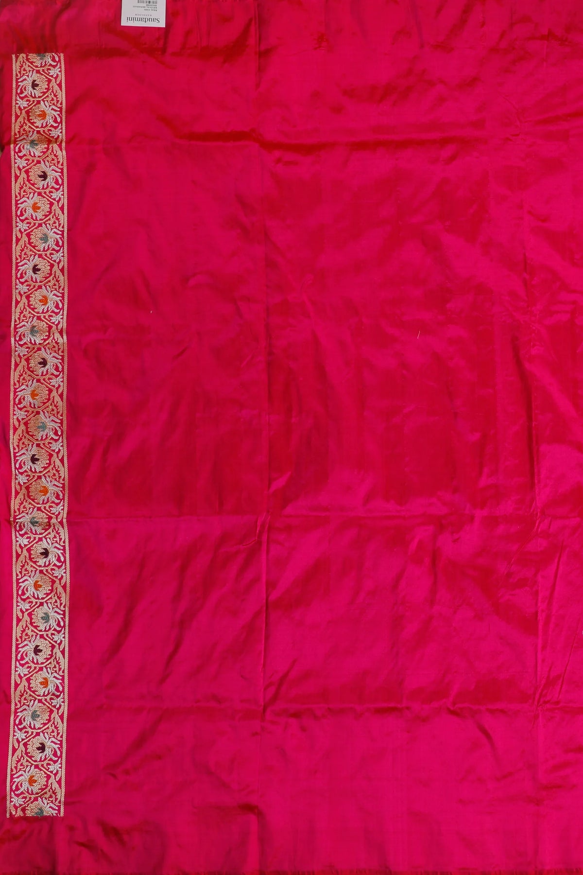 Hot Pink Real Zari Pure Silk Benarasi Saree - Revival Design