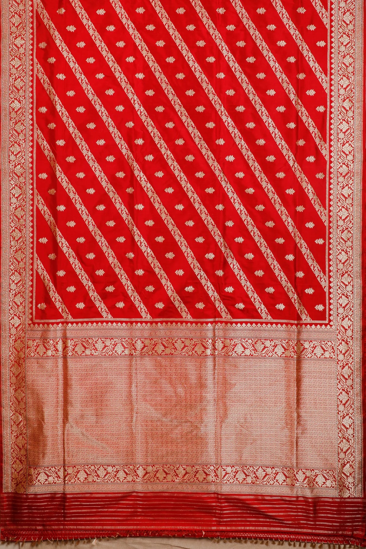 Maroon Real Zari Pure Silk Benarasi Saree - Revival Design