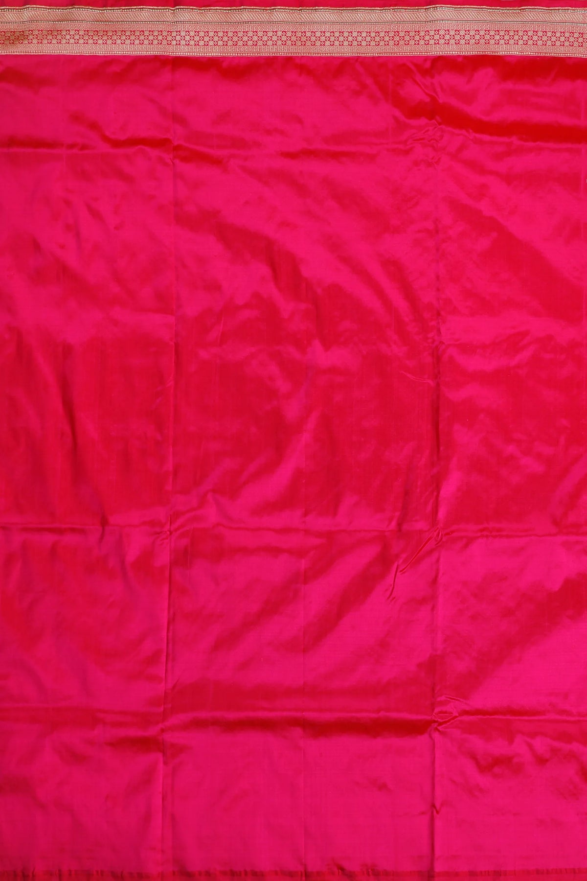 Hot Pink Handloom Real Zari Pure Silk Benarasi Saree - Revival Design
