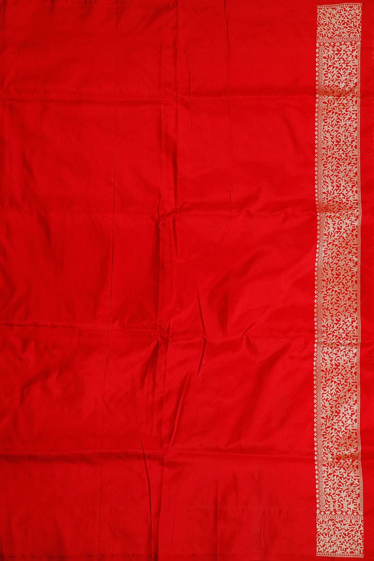 Red Real Zari Pure Silk Benarasi Saree - Revival Design with Jaali Design