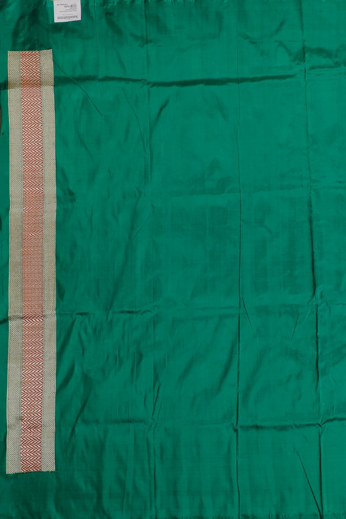 Emerald Green Real Zari Pure Silk Benarasi Saree - Revival Design