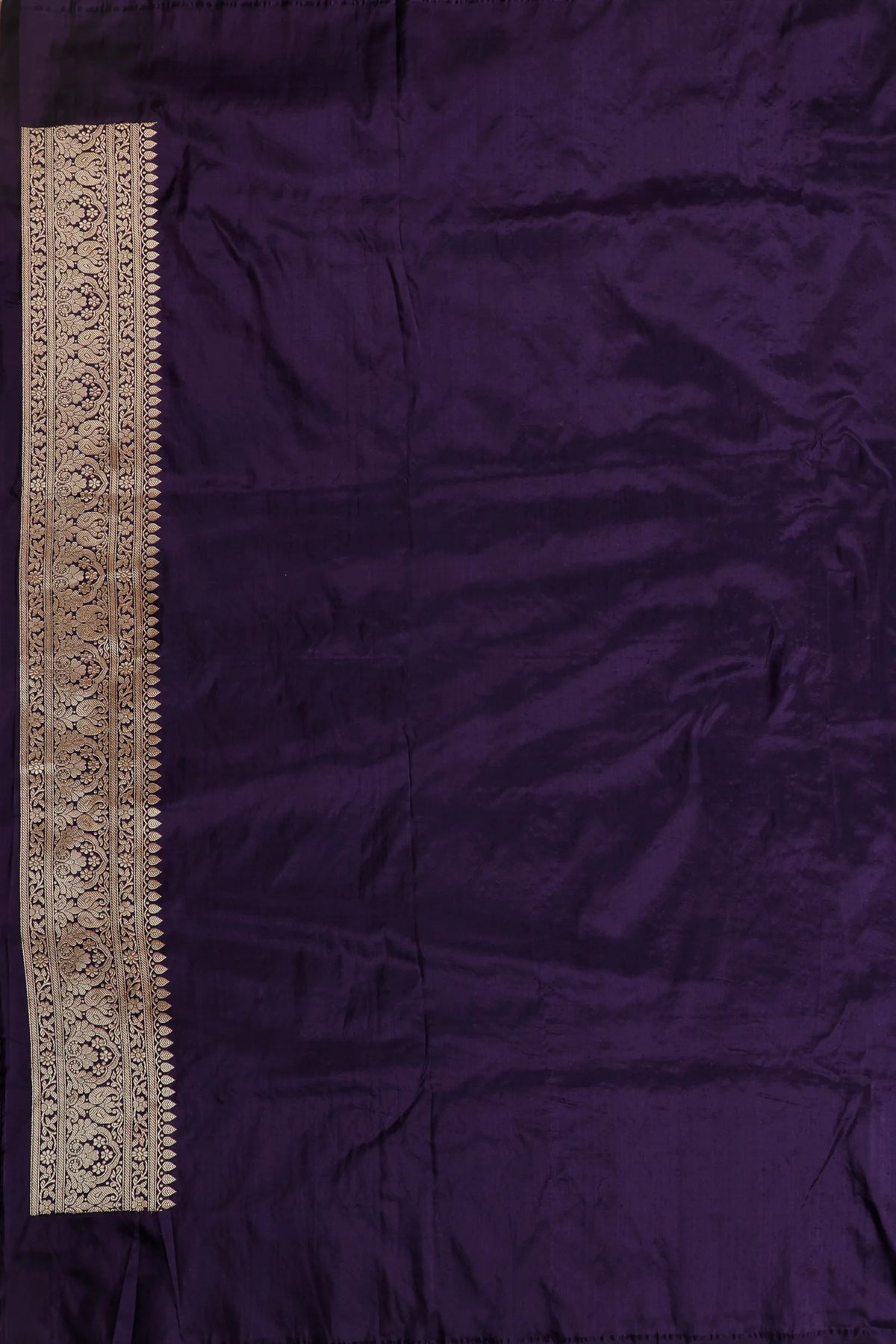Deep Purple Handloom Real Zari Pure Silk Benarasi Saree