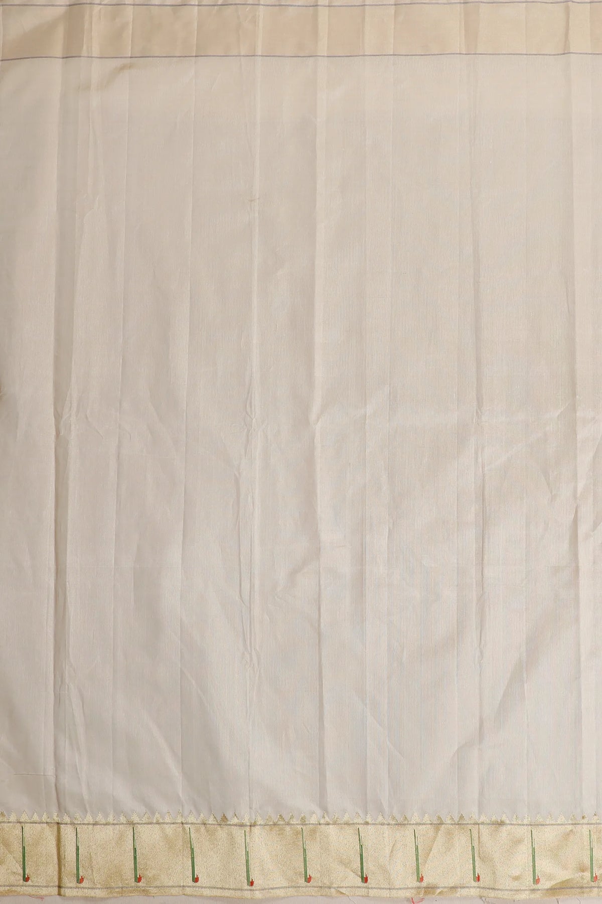 Ivory Pure Silk Handloom Tissue Paithani Saree with Muniya Pallu