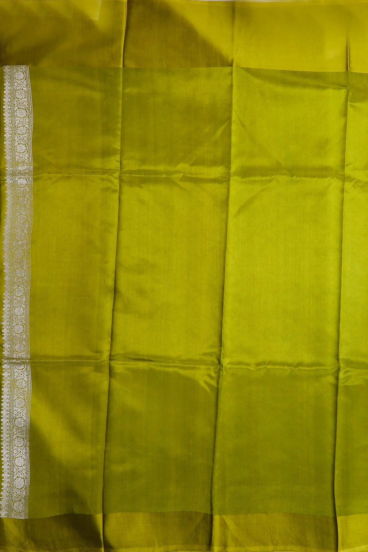 Olive Green Pure Silk Handloom Mashru Benarasi Saree