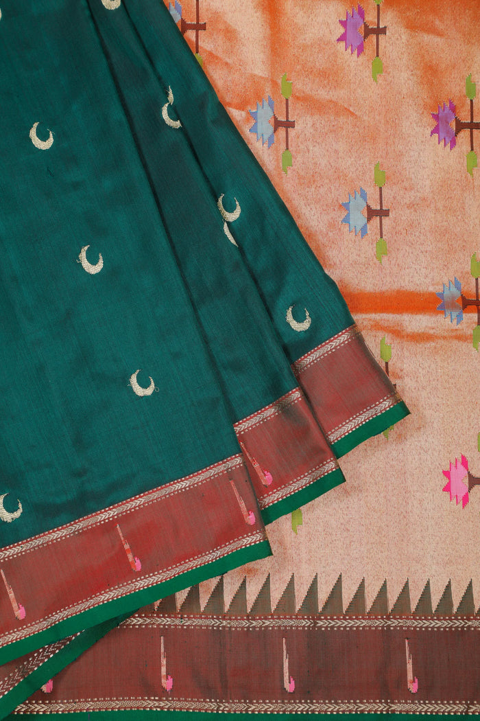 Green Handloom Pure Silk by Silk Muniya Paithani Saree