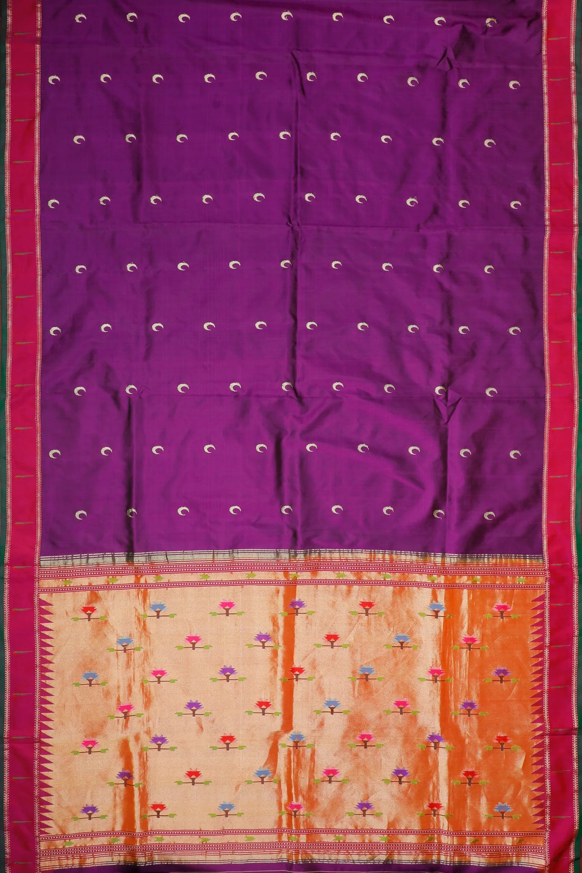 Purple Handloom Pure Silk by Silk Muniya Paithani Saree