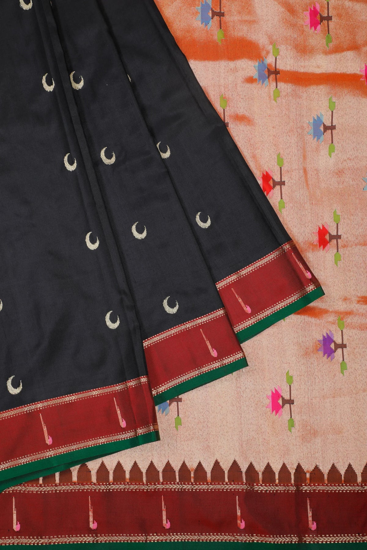 Sky Blue Handloom Pure Silk by Silk Muniya Paithani Saree